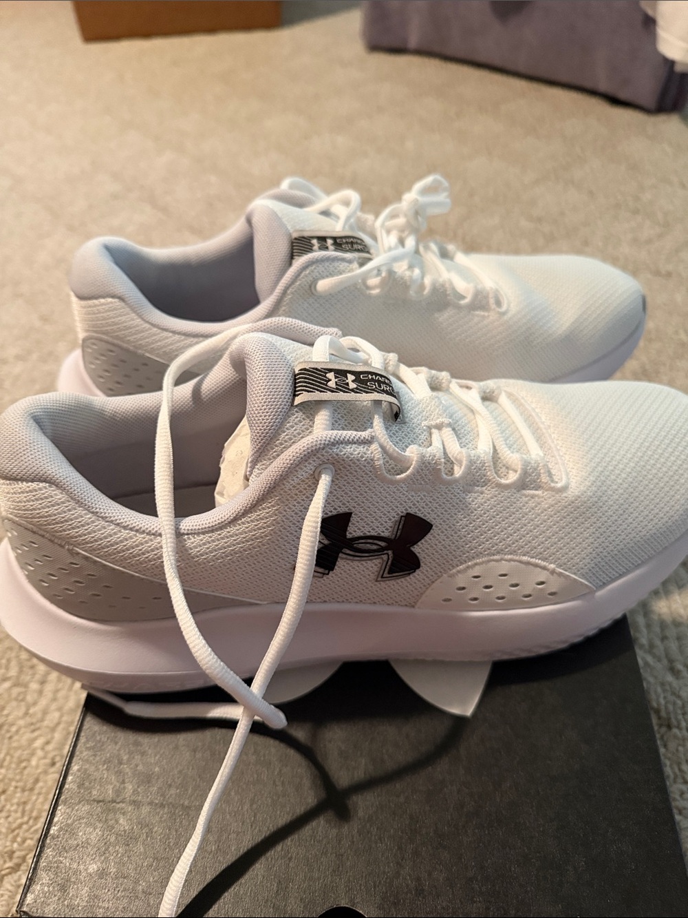 Under Armour Men’s White Sneakers with Black Logo